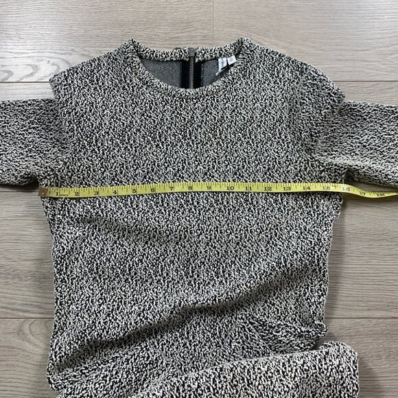 & Other Stories Textured Long Sleeve Black & White Dress - Picture 11 of 13